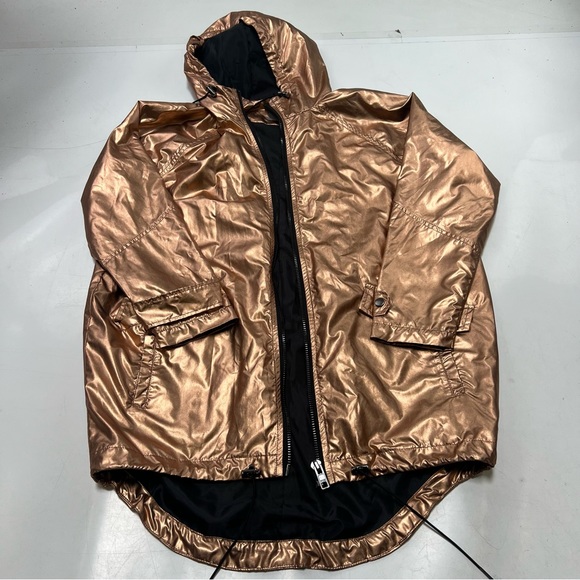 Asos women’s rose golden zip up hooded windbreaker us8 L113-18 - Picture 2 of 6
